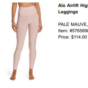 ALO airlift pink mauve leggings
